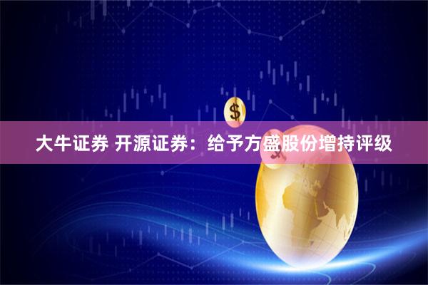 大牛证券 开源证券：给予方盛股份增持评级