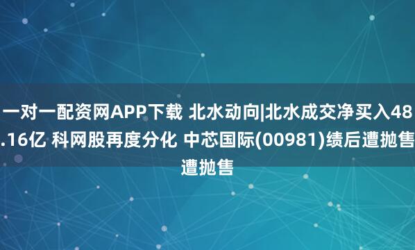一对一配资网APP下载 北水动向|北水成交净买入48.16亿 科网股再度分化 中芯国际(00981)绩后遭抛售